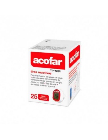 TIRAS REACTIVAS GLUCEMIA ACOFAR 25 TIRAS